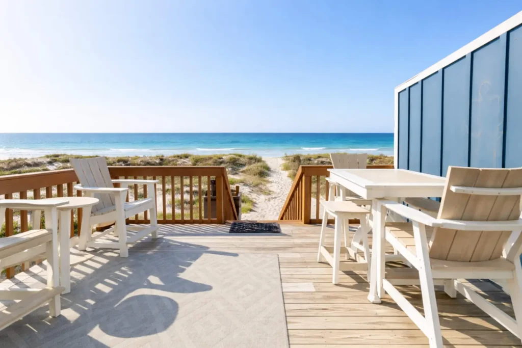 Deck at SouthWind East looking over the dunes to the Gulf