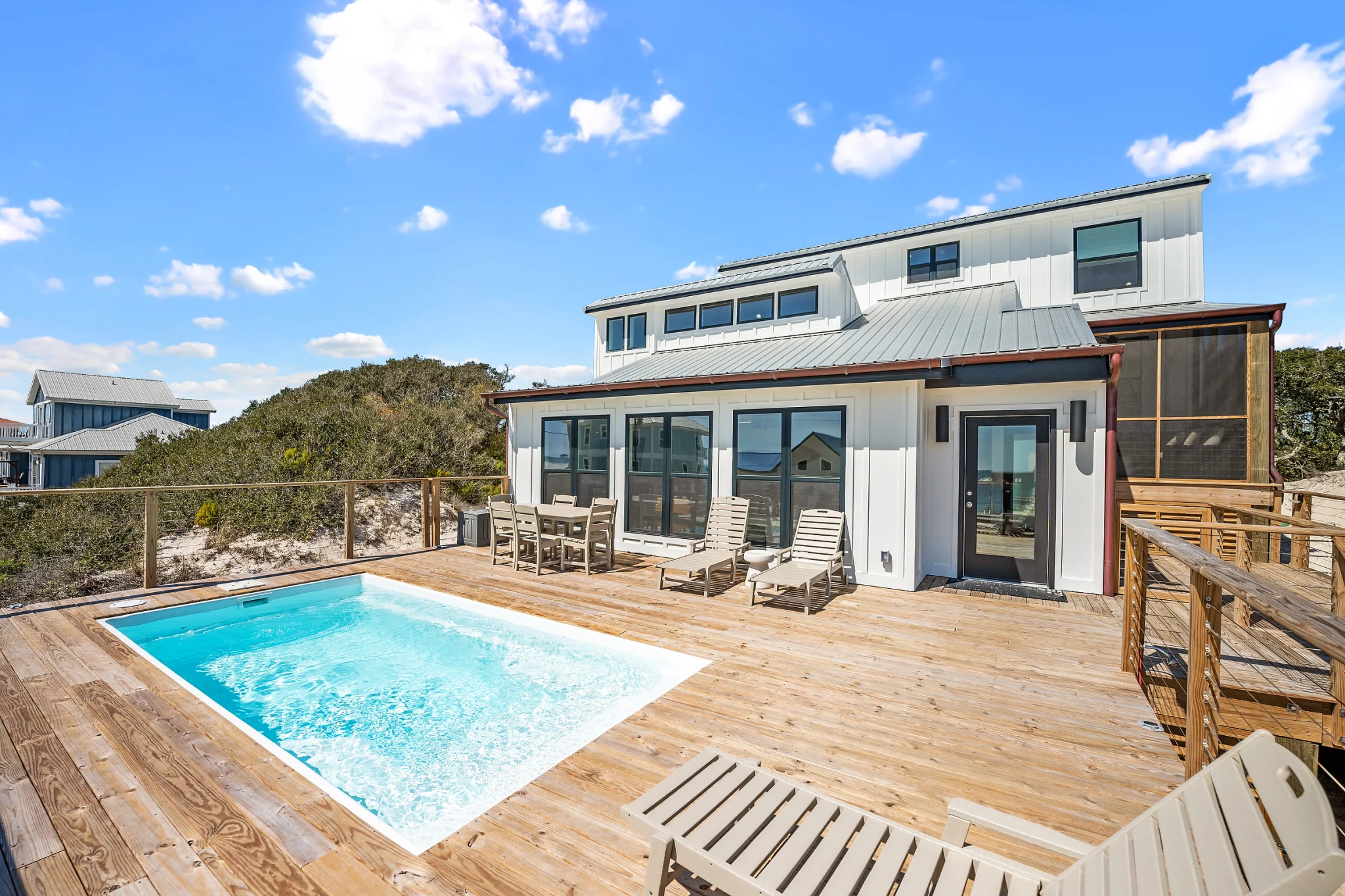 Pool deck and screened porch, Love Shack