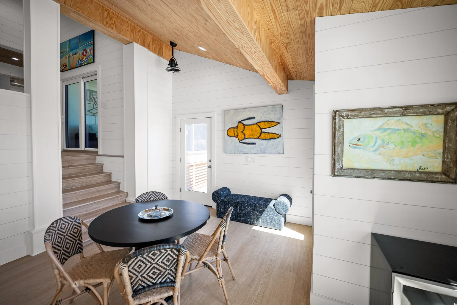 Breakfast table by the stairs, Love Shack