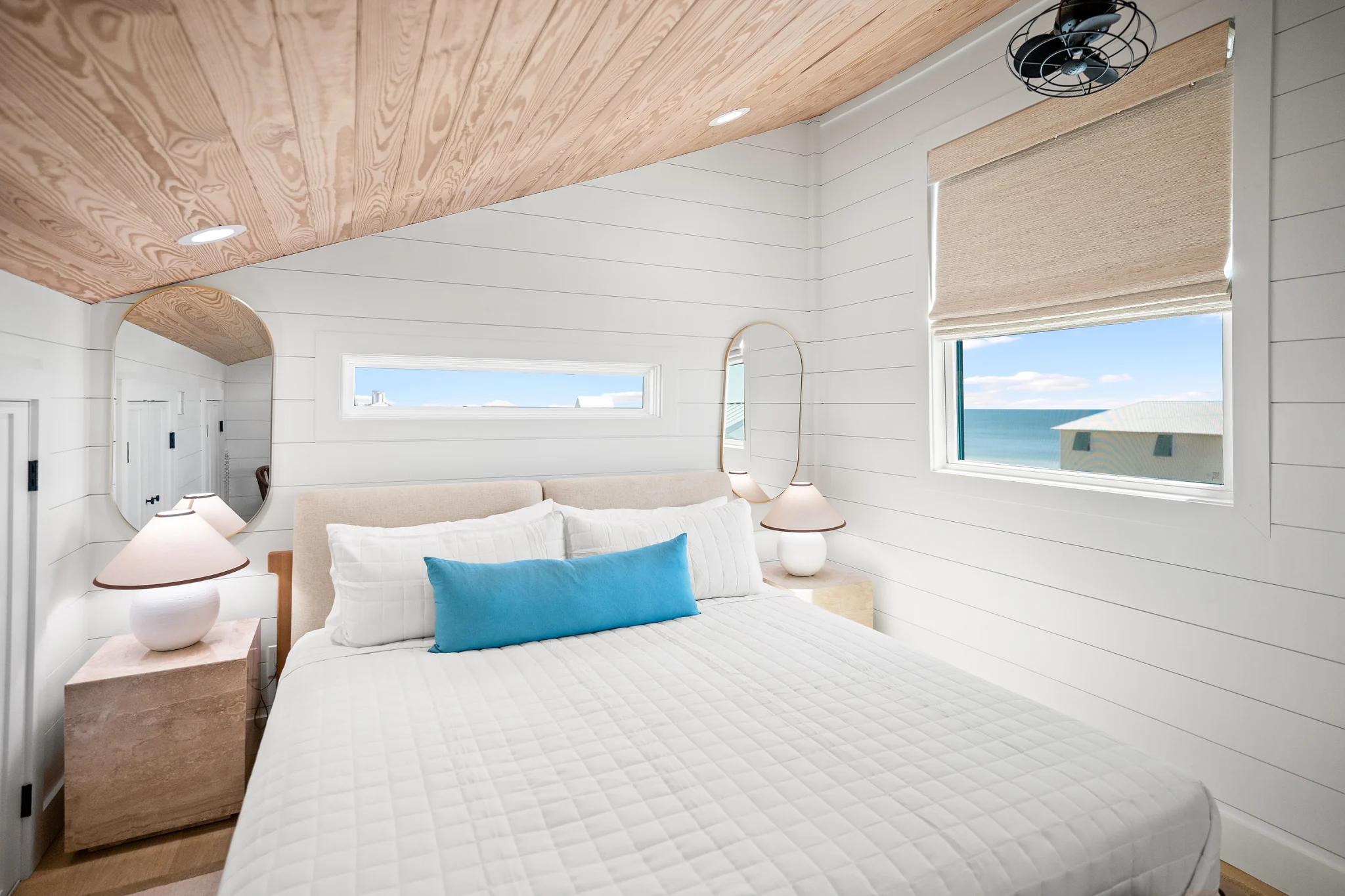King bedroom with Gulf-view window, Love Shack