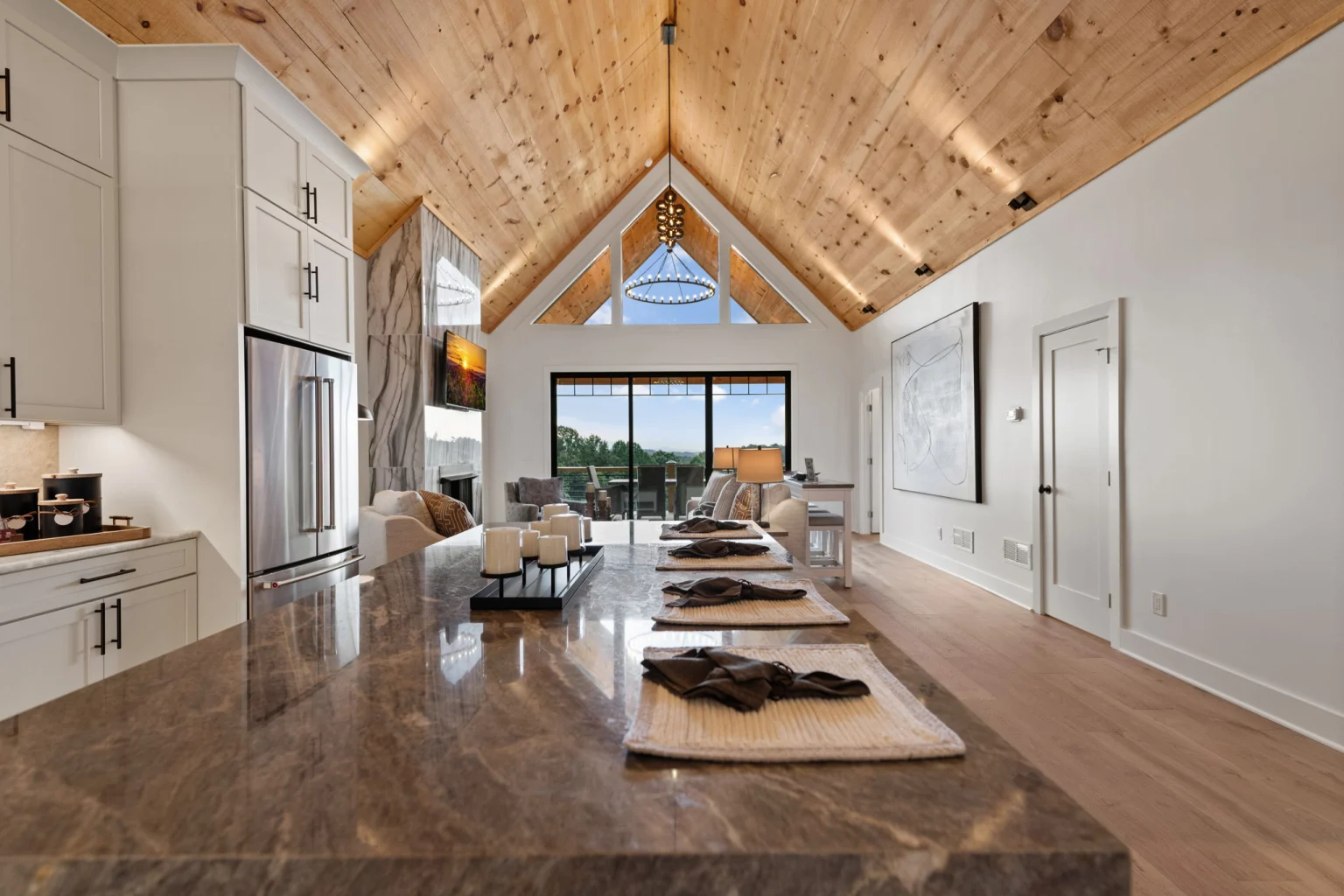 Chef's kitchen with a large stone island, View Finder I