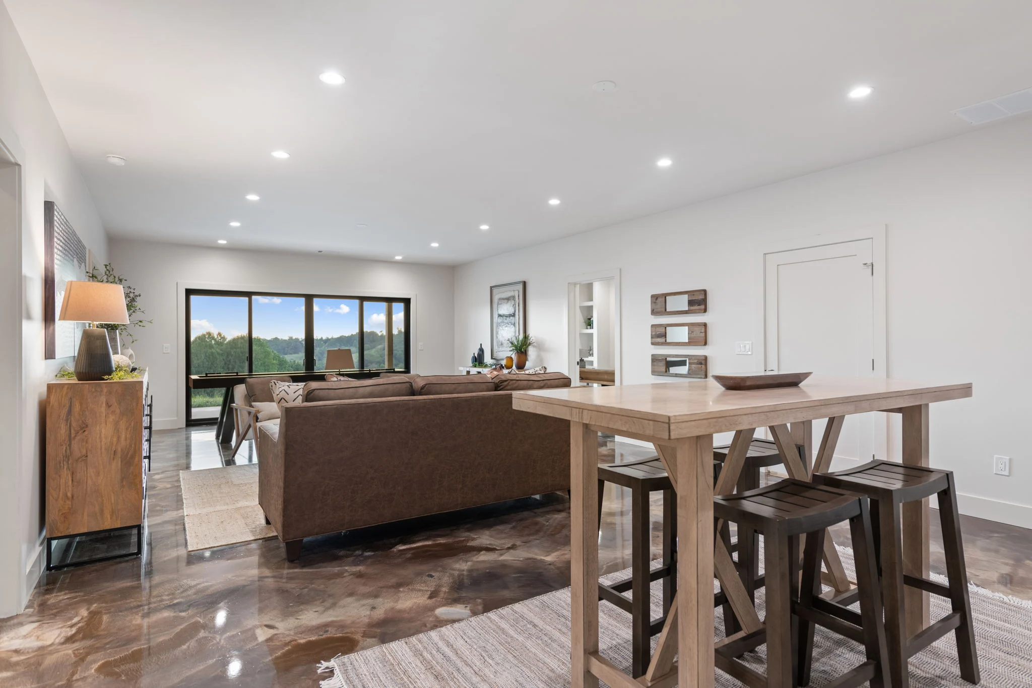 High-top game table in the terrace-level lounge, View Finder I