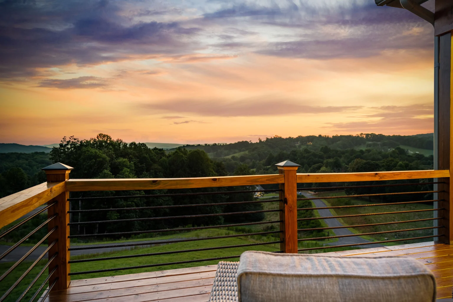 Deck seating at sunset, View Finder I
