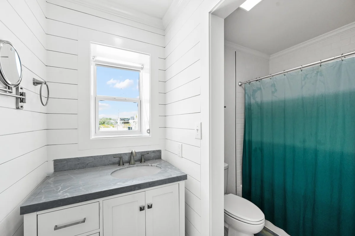 Bathroom with vanity and shower, Sands of Time