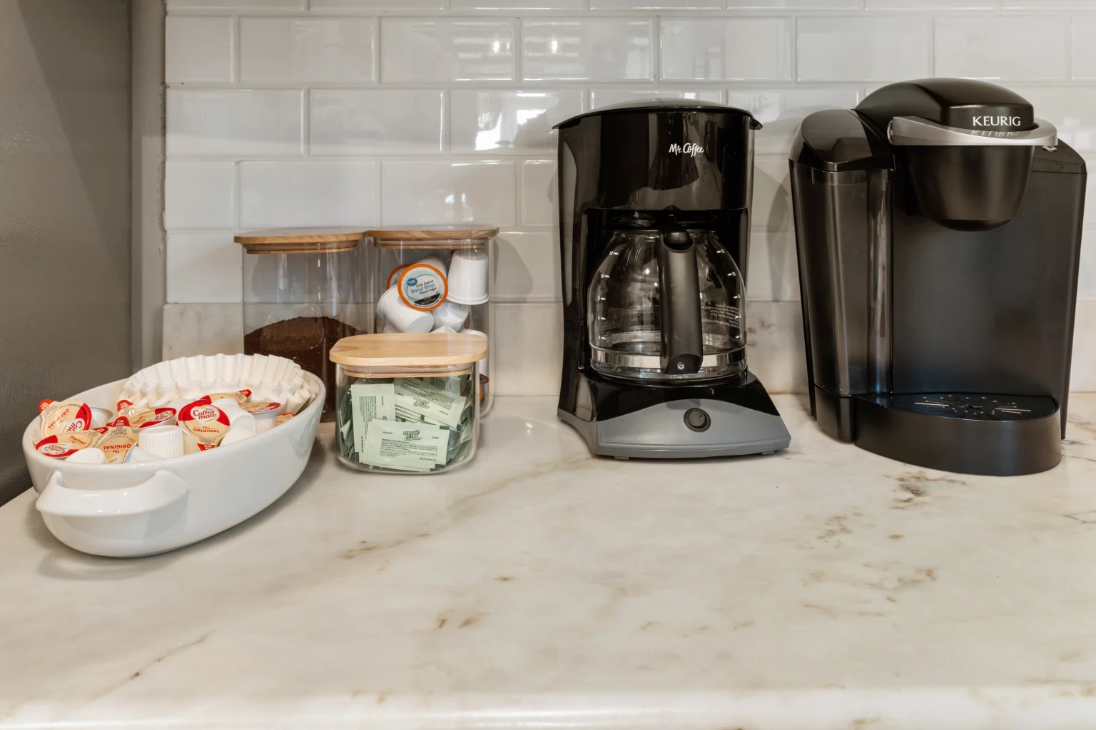 Coffee station with drip maker and Keurig, SouthWind East