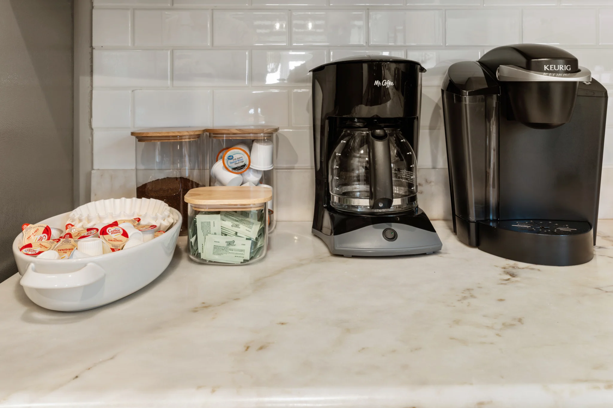 Coffee station with drip maker and Keurig, SouthWind East