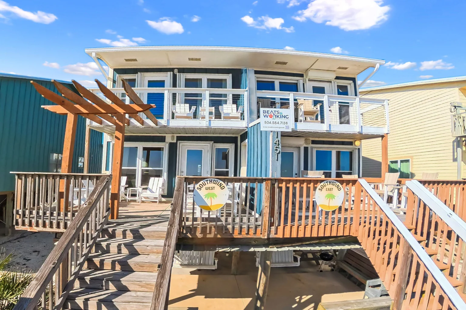 Back of the house from the beach path, SouthWind West