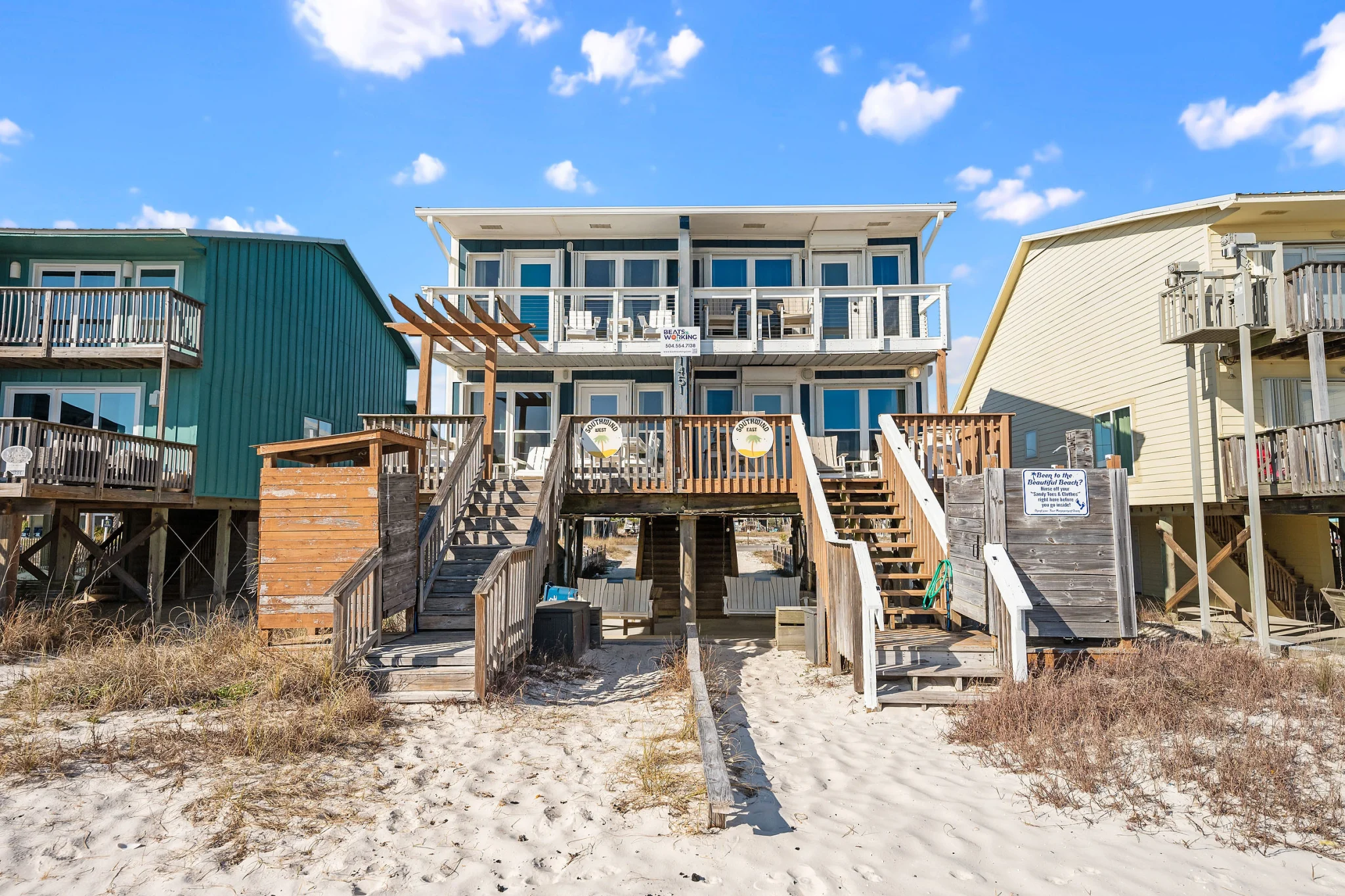 Back decks and stairs to the beach path, SouthWind West