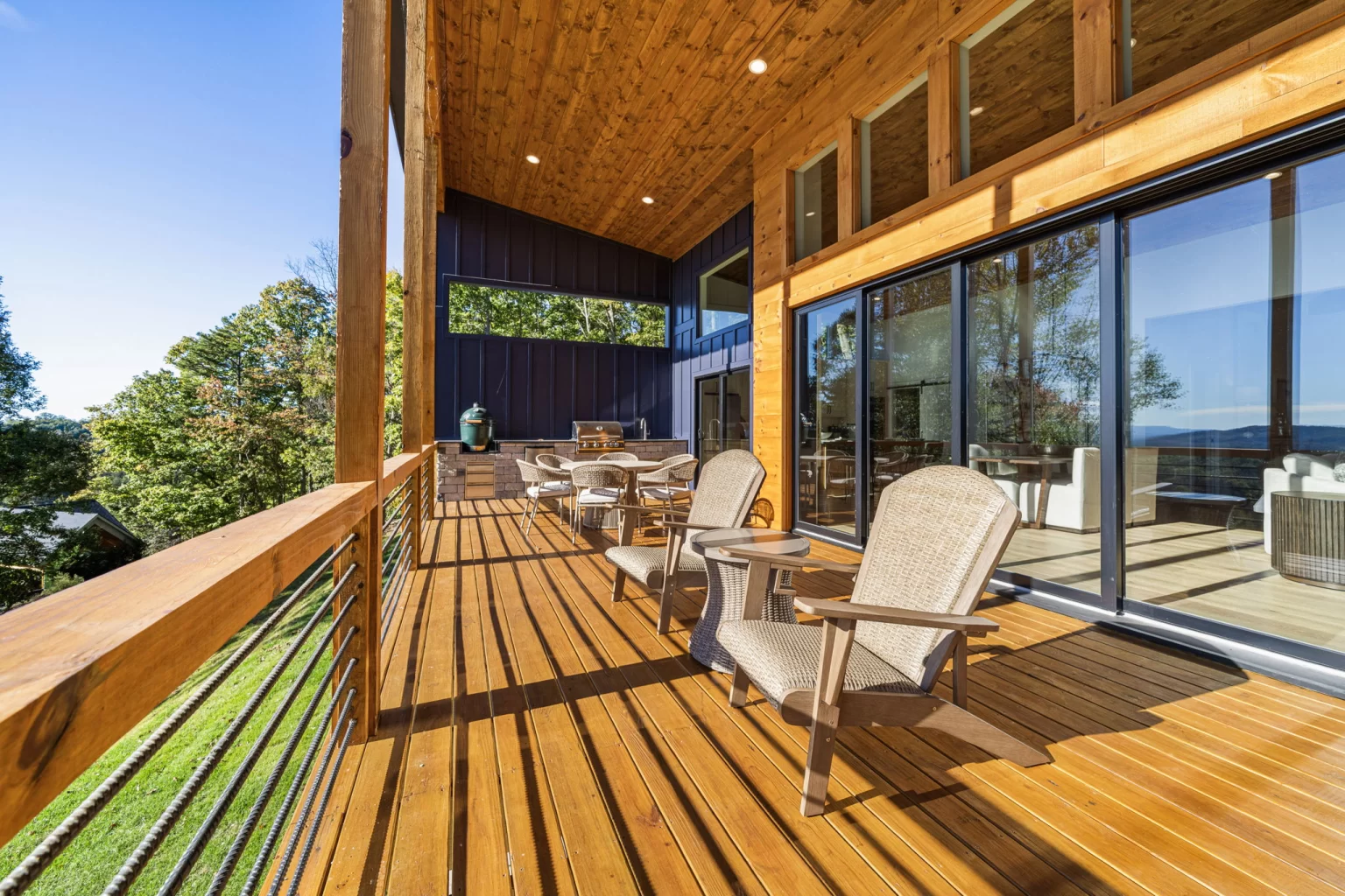 Deck chairs along the great room's sliding glass doors, View Finder II